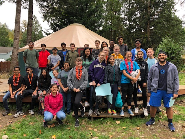 2019 Sammamish Youth Board in front of yurt