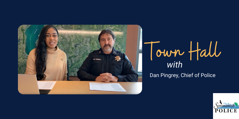 Town Hall with Dan Pingrey, Chief of Police. Photo of Dan Pingrey